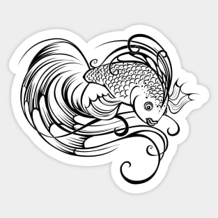 Stylized beautiful fish Sticker